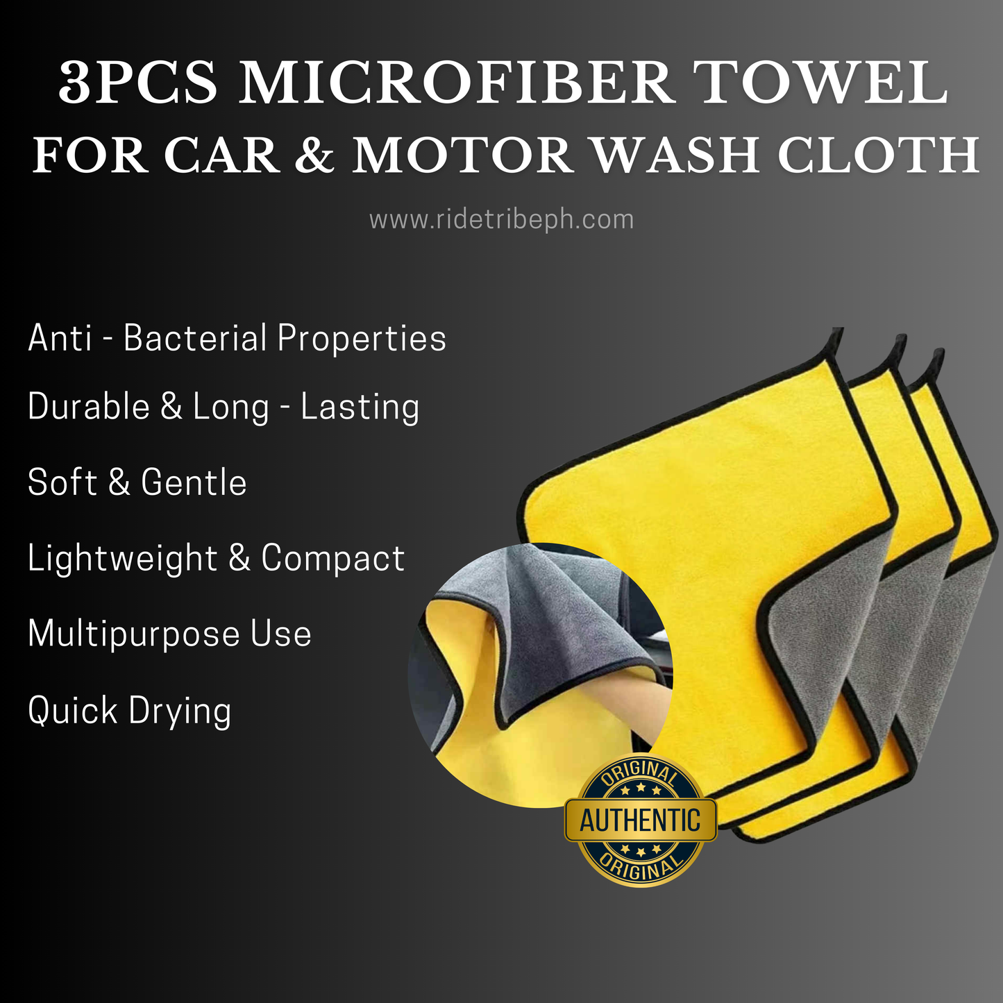 Car Wash Cloth Microfiber Towel Auto Cleaning Drying Cloth Hemming Super Absorbent