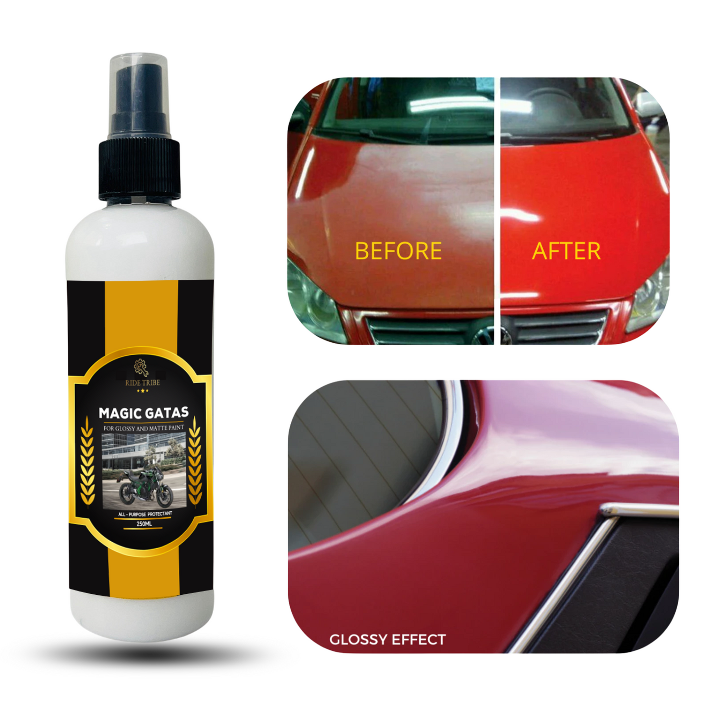 Motorcycle Magic Gatas Micro fiber Universal With 1 Free Microfiber Towel + 1 Free Sponge