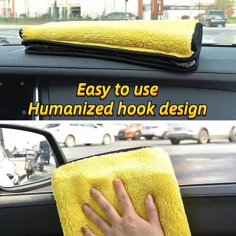 Car Wash Cloth Microfiber Towel Auto Cleaning Drying Cloth Hemming Super Absorbent