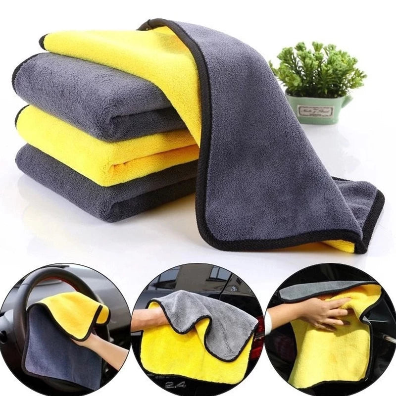 Car Wash Cloth Microfiber Towel Auto Cleaning Drying Cloth Hemming Super Absorbent