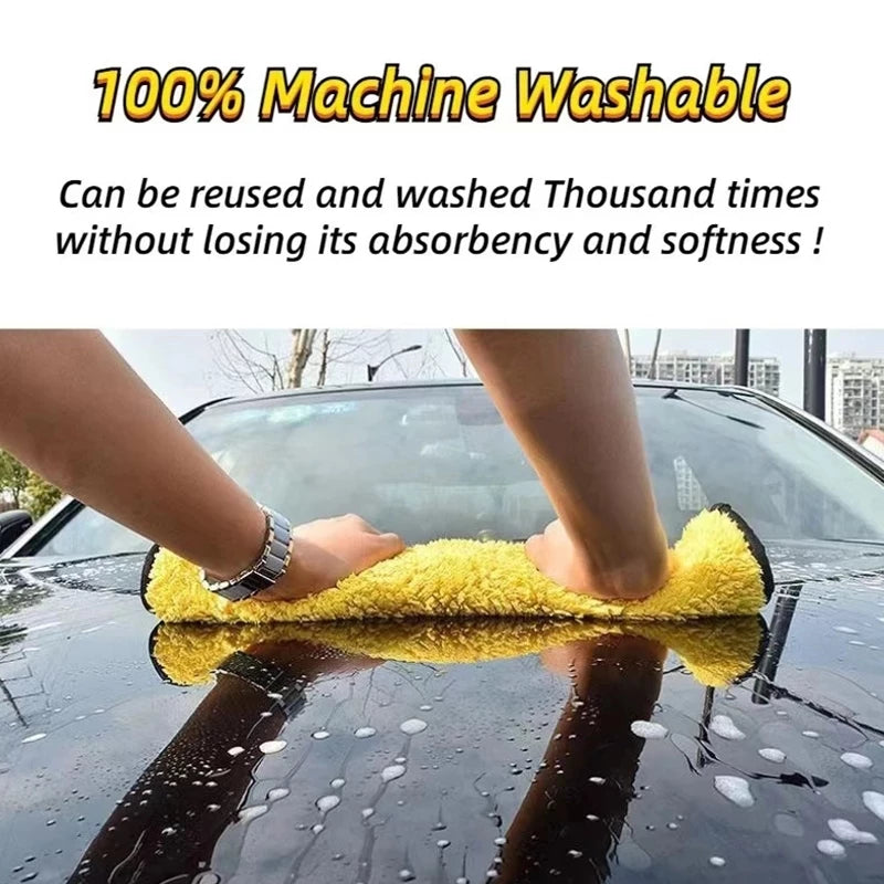 Car Wash Cloth Microfiber Towel Auto Cleaning Drying Cloth Hemming Super Absorbent