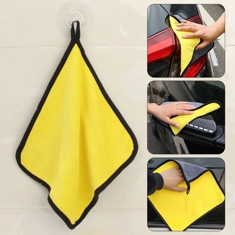 Car Wash Cloth Microfiber Towel Auto Cleaning Drying Cloth Hemming Super Absorbent