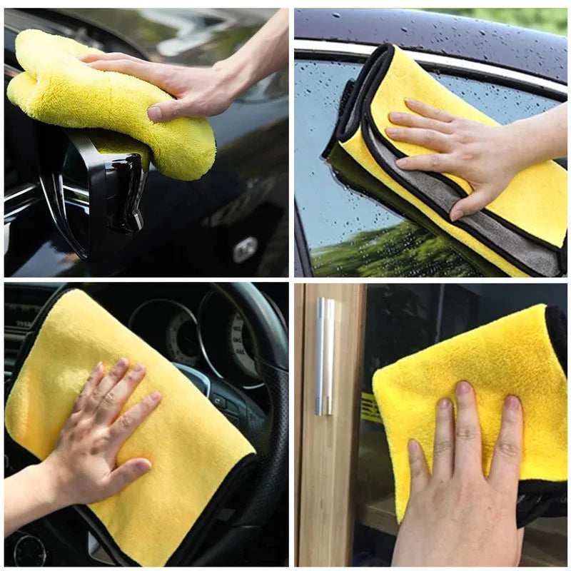 Car Wash Cloth Microfiber Towel Auto Cleaning Drying Cloth Hemming Super Absorbent