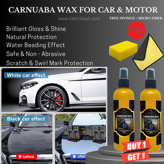 Premium Carnauba Liquid Spray Wax / Hydrophobic Mirror Finish Shine Glossy With 1 Free Microfiber Towel + 1 Free Sponge