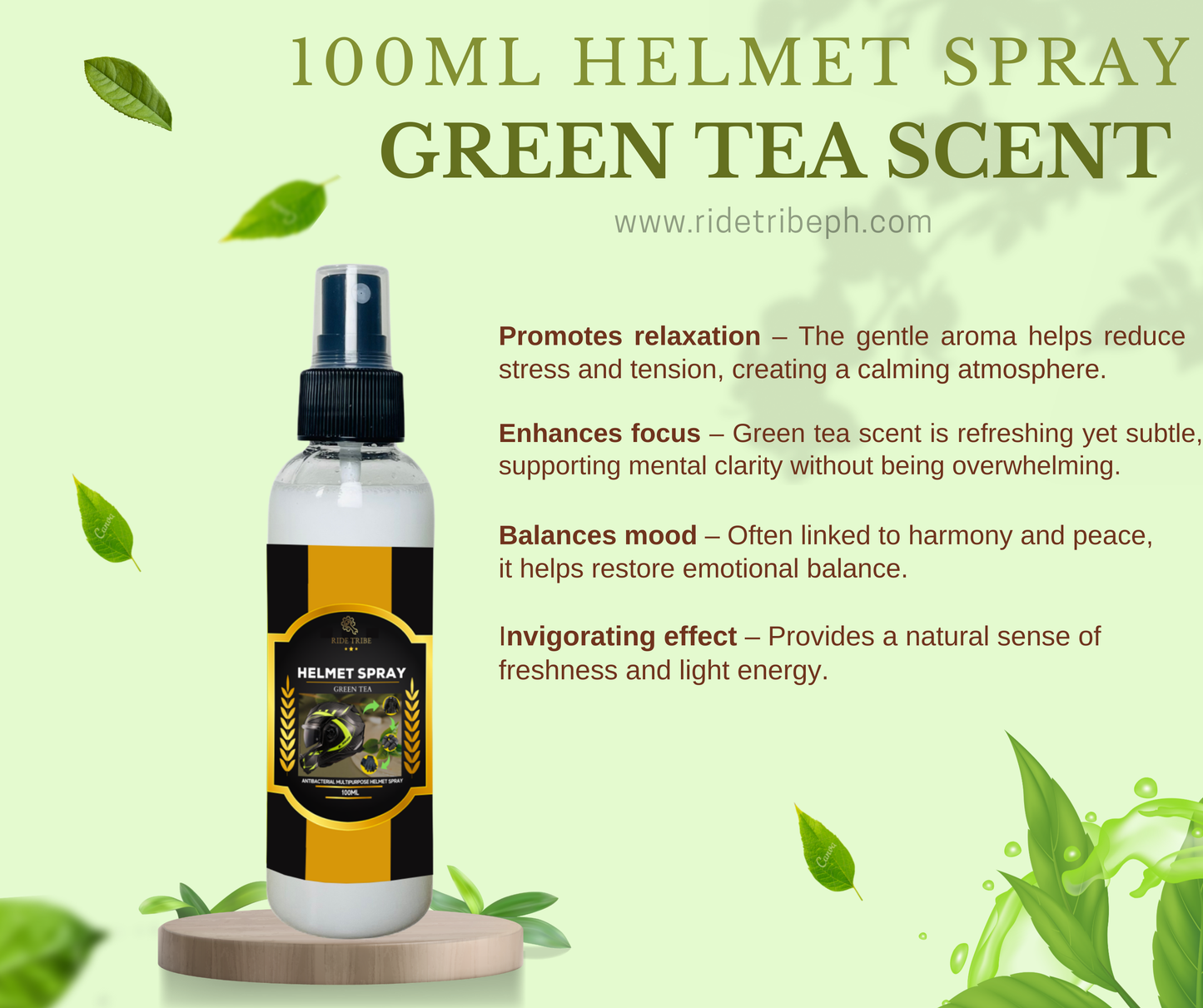 HELMET Disinfectant Spray | Refresher Deodorizer Antibacterial With Free 5ml Cologne