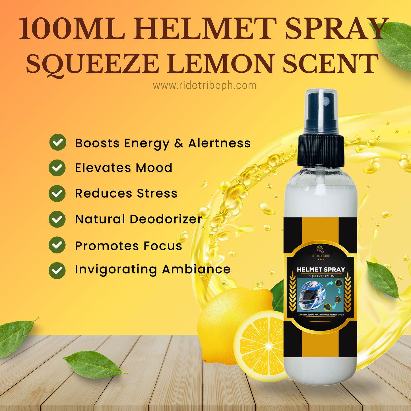 HELMET Disinfectant Spray | Refresher Deodorizer Antibacterial With Free 5ml Cologne