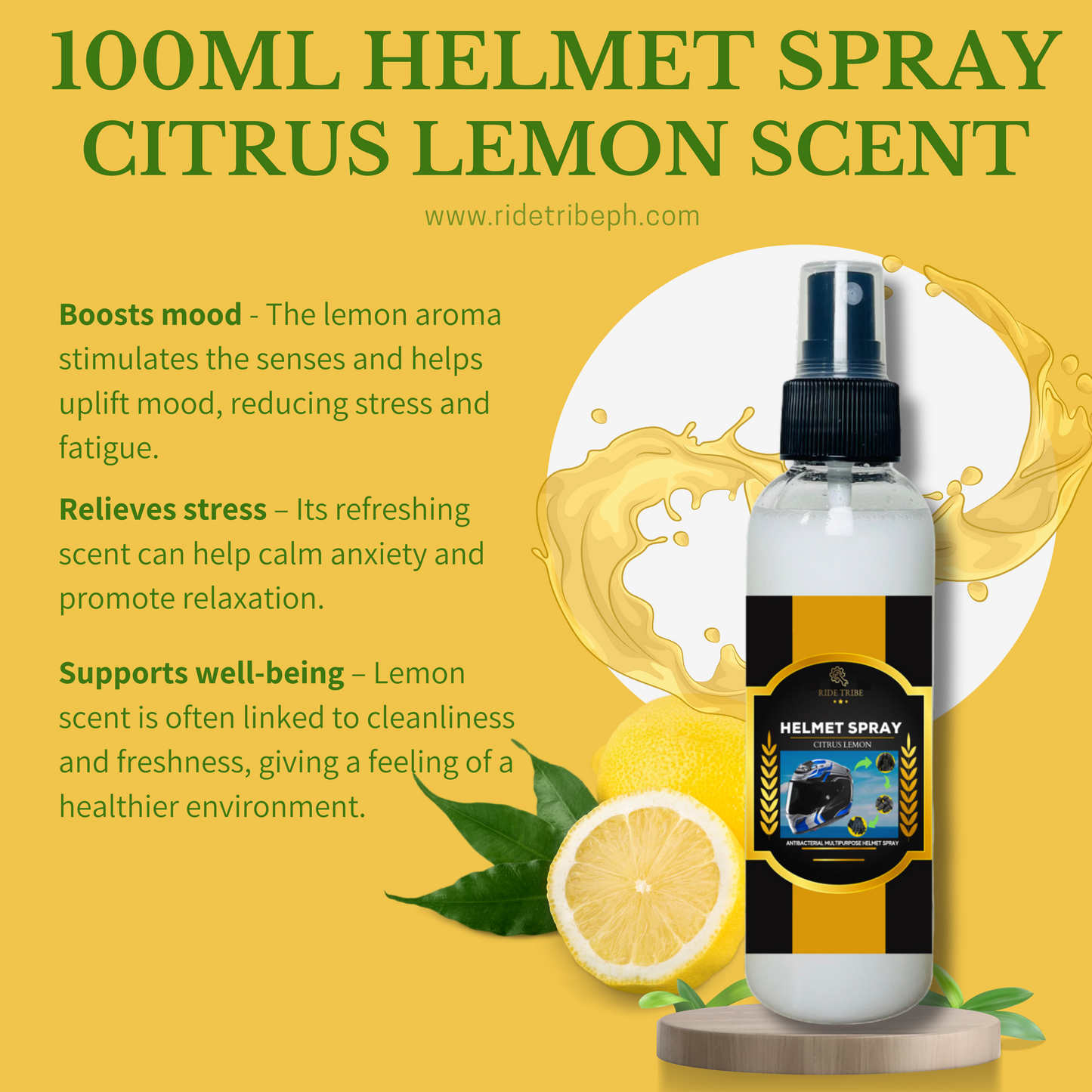 HELMET Disinfectant Spray | Refresher Deodorizer Antibacterial With Free 5ml Cologne