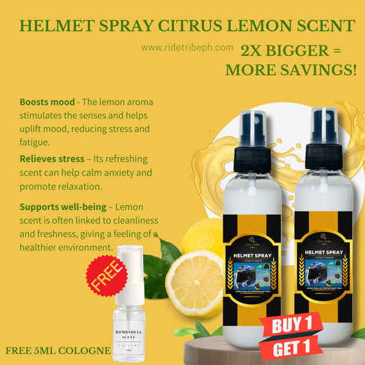 HELMET Disinfectant Spray | Refresher Deodorizer Antibacterial With Free 5ml Cologne